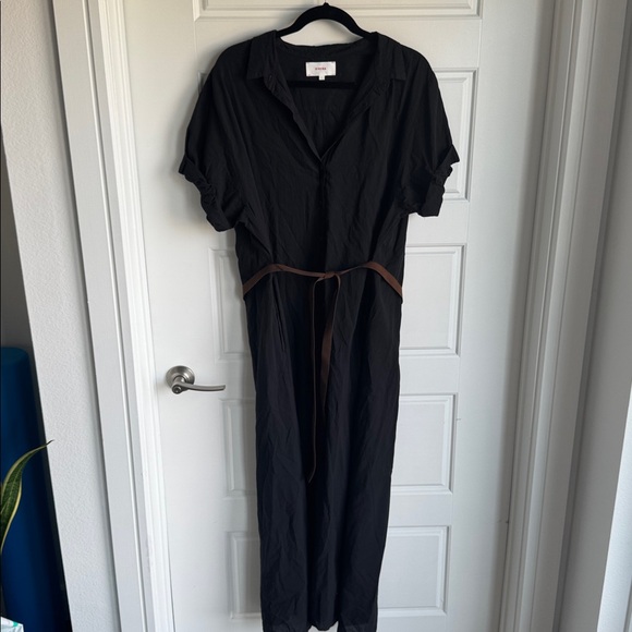 Xierna Black Dress with Brown Belt - Picture 1 of 4